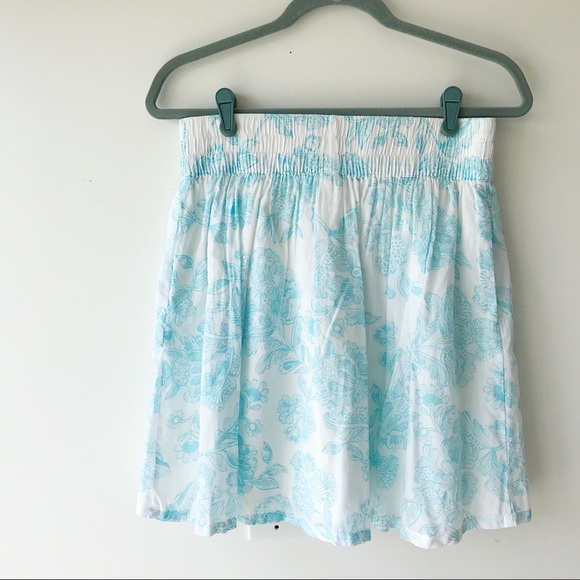 Old Navy white/Aqua floral skirt size medium - Picture 2 of 7